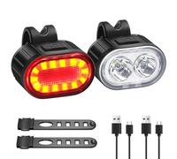 Blendura Lampe Velo LED Lumiere Velo Avant et Arriere Rechargeable par USB Éclairage Lampe Velo Étanche IPX4 Lumière Vélo Convient à la Plupart des vélos, Noir