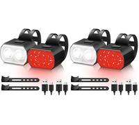 Blendura Lumiere Velo, 6+6 Modes Lumiere Velo Avant et Arriere LED Rechargeable par USB IPX6 Eclairage Lampe Velo pour vélos de Montagne et bicyclettes (Lot de 2)
