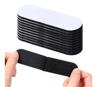 Blendura Scratch Autocollant Double Face, 10 Pièces Scratch Autocollant 3 x 10cm Adhésive Noir Rubans Adhésifs Double Face pour Mur,Sol,Métal,Plastique,Ménage,Bricolage