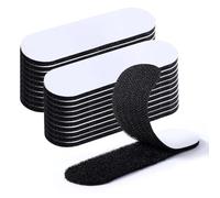 Blendura Scratch Autocollant Double Face, 20 Pièces Scratch Autocollant 3 x 10cm Adhésive Noir Rubans Adhésifs Double Face pour Mur,Sol,Métal,Plastique,Ménage,Bricolage