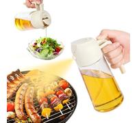 Blendura Spray Huile Cuisine, 470ml Vaporisateur Huile 2 en 1 Pulverisateur Huile Cuisine, Pulvérisateur Huile Air Fryer pour Cuisiner, Griller, Salade, Cuisine, Pâtisserie, Blanc