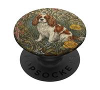 Blenheim Cavalier King Charles Spaniel Vintage Floral PopSockets PopGrip Adhésif