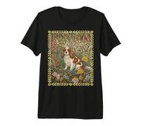 Blenheim Cavalier King Charles Spaniel Vintage Floral T-Shirt Haut de Gamme