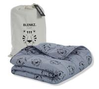 BLENKZ. Couverture lestée pour enfants - 5 kg - 140 x 200 cm - 7 ans et plus - Couverture thérapeutique lestée - Couette lourde (visage de tigre bleu, 5 kg - 140 x 200 cm)