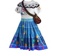 Bleoavre Robe Mirabel pour femmes - Costume Mirabel de dessin animé pour Halloween et costumade (taille M, bleu)
