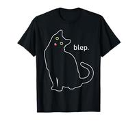 Blep Chat Mignon Noir drôle Amoureux des Animaux regardant avec la Langue Dehors T-Shirt