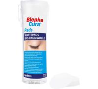 BlephaCura Pads, tampons d'ouate en coton pour nettoyer les paupières en douceur, 100% coton bio, confirmé dermatologiquement, 70 tampons
