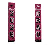 BlesConi Bannière Blue Class of 2026, 33 x 180 cm, en polyester, décorations de remise de diplôme pour fête, fournitures festives (B)
