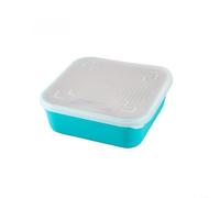 BlesConi Boîte à appâts vivants avec cadre intérieur, récipient de rangement respirant pour articles de pêche avec panier de drainage et compartiment vers de sang, design carré pour une utilisation
