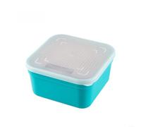 BlesConi Boîte à appâts vivants avec cadre intérieur, récipient de rangement respirant pour articles de pêche avec panier de drainage et compartiment vers de sang, design carré pour une utilisation