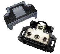 BlesConi Boîte de distribution audio de voiture 1 à 5 voies, bloc de jonction de puissance robuste en alliage de zinc pour fil 0-4 AWG, hub de mise à la terre pour amplificateurs