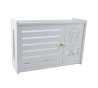 BlesConi Boîte de rangement murale pour routeur WiFi - Support pour appareil réseau - Système de gestion des câbles - Conteneur multimédia domestique (E)