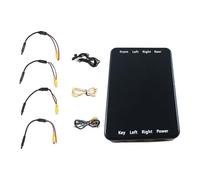 BlesConi Boîtier de contrôle 4 voies convertisseur de canal vidéo pour système panoramique de voiture à 360°, ABS noir avec PAL/NTSC/SECAM