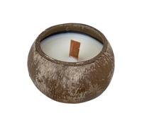 BlesConi Bougeoir en coquille de noix de coco pour aromathérapie ou assiette de fruits décorative, fait à la main, 9-11 cm (saveur rose)