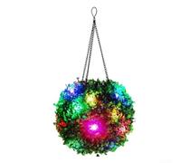 BlesConi Boule lumineuse solaire à LED pour jardin, décoration extérieure, sphérique, lampe à suspendre, blanc chaud, multicolore (25 cm, coloré)