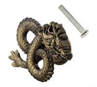 BlesConi Bouton de placard en alliage de zinc en forme de dragon pour meubles et portes d'enfants (bronze antique)