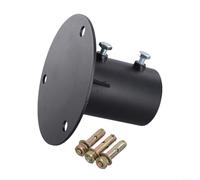 BlesConi Bride de poteau de clôture en acier noir, base stable pour poteaux cylindriques, comprend des boulons d'expansion, 65-78 mm (65 mm)