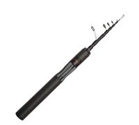 BlesConi Canne à Pêche Télescopique Portable en Carbone Léger pour Spin Pole pour Ligne Lisse Guidage Compact pour Voyage Camping Noir
