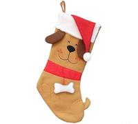 BlesConi Chaussette de Noël en forme d'os de chien, sac à bonbons réutilisable, décoration d'arbre pour décoration de vacances (QD20308A - Jaune)
