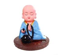 BlesConi Décoration solaire en forme de moine secouant la tête en ABS pour voiture, maison, bureau, poupée qui hoche la tête