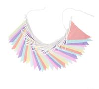 BlesConi Fanion décoratif en tissu - 10 m - Drapeaux triangulaires en coton - Pour fête intérieure et extérieure, mariage, fête prénatale (couleur macaron)