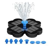BlesConi Fontaine de jardin solaire flottante avec 8 buses de pulvérisation pour bain d'oiseaux, bassin, piscine, décoration extérieure