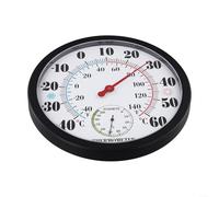 BlesConi Grand thermomètre intérieur/extérieur avec jauge d'humidité - 9,8 pouces, plastique, résistant aux intempéries, blanc