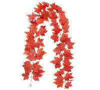 BlesConi Guirlande de feuilles d'érable artificielles en soie à suspendre pour automne, Halloween, Thanksgiving, cheminée, décoration de mariage (C)