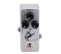 BlesConi Guitare de cheval argentée pour unité d'effets Boost Overdrive, pédale True Bypass, trois boutons de commande, boîtier en métal portable pour scène et studio