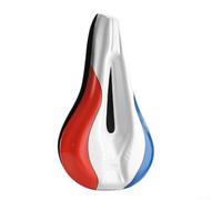 BlesConi Housse de siège de vélo avec mousse à mémoire de forme, cuir PVC et tissu Oxford, 28,5 x 18 x 3,2 cm, antidérapant (rouge, bleu, blanc)