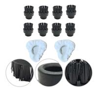 BlesConi Kit d'accessoires pour nettoyeur vapeur Dupray, brosses rondes en acier inoxydable et tampons en tissu réutilisables pour fentes étroites, canalisations et zones difficiles d'accès