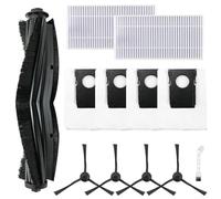 BlesConi Kit de brosses et filtres de rechange pour aspirateur robot Eureka J20 et Midea W20 avec rouleau principal, brosses latérales, sacs à poussière et brosse de nettoyage