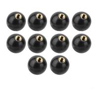 BlesConi Lot de 10 boutons boule en bakélite noire avec filetage en cuivre pour machines et leviers de commande (M8 x 30 mm)