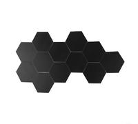BlesConi Lot de 12 autocollants muraux hexagonaux réfléchissants en acrylique pour décoration de chambre (noir)