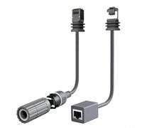 BlesConi Lot de 2 adaptateurs d'extension Mini RJ45, coupleur Ethernet IP68 pour usage extérieur, transfert de données haut débit, gris
