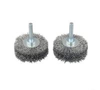 BlesConi Lot de 2 brosses à roue en fil d'acier pour meuleuse à matrice outil rotatif, haute dureté, distribution uniforme, meulage sûr, tige de 50 mm et 6 mm