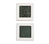 BlesConi Lot de 2 mini thermomètres et hygromètres, capteur de climat intérieur avec haute précision, matériau ABS, ruban adhésif double face inclus, noir et blanc (blanc)