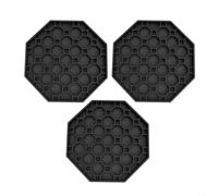 BlesConi Lot de 3 plateaux d'égouttement octogonaux de 15,2 cm pour service de boissons, gain de place en ABS pour la maison et le bureau, gris, lot de 3 (noir)