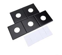 BlesConi Lot de 5 cache-tuyaux carrés décoratifs pour tuyaux de douche et de salle de bain en plastique ABS noir, 86 mm x 86 mm (32 mm)