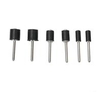 BlesConi Lot de 6 mandrins de ponçage à tige de 1/8", kit de support de tambour en caoutchouc pour outil rotatif, 3 tailles pour finition bois et métal