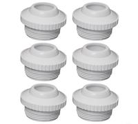 BlesConi Lot de 6 raccords de retour pour piscine spa Hayward SP1419E - Raccord de débit directionnel réglable de 2,5 cm avec buse Bull's Eye - Plastique blanc