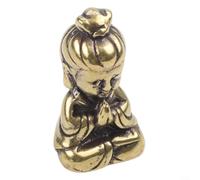 BlesConi Mini statue de Bouddha Guanyin en laiton pour décoration de maison et de bureau