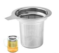 BlesConi Passoire à thé en acier inoxydable pour théière, infuseur à feuilles en vrac, outil de cuisine compact pour brasser des tisanes, facile à nettoyer, argent, 10,7 x 8,8 x 5,2 cm