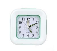 BlesConi Petit réveil à quartz avec balayage silencieux, veilleuse et bouton de répétition, affichage facile à lire, horloge de chevet pour chambre à coucher ou bureau (vert)