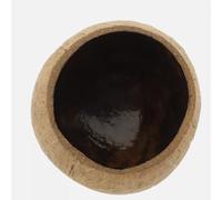 BlesConi Petite bougie ronde en noix de coco pour bougies d'aromathérapie, vieux bol rond en coquille de noix de coco pour fruits secs ou décoration d'intérieur (peint dans un rayon de 9 cm)