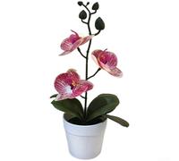 BlesConi Phalaenopsis artificielle 3D pour orchidée, bonsaï, décoration d'intérieur, salon, centre de table (rose avec motif)