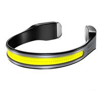BlesConi Phare LED COB rechargeable USB-C avec modes stroboscopiques haut-bas, feu arrière rouge et design léger pour le camping et la course (noir, aucun)