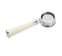 BlesConi Portafilter sans fond à 3 oreilles avec panier filtrant et poignée pour machines à expresso Barsetto, Barsetto 2S, V1, M5300S, EM7200 et KF5700 Blanc 58 mm