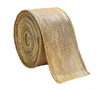 BlesConi Ruban de Noël en poudre dorée pour décoration de maison de vacances, imitation chanvre 3,8 cm/5 cm/6,3 cm x 2 m