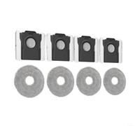 BlesConi Sacs à poussière et serpillères MOVA P70 Pro Ultra - 4 sacs + 4 chiffons - Accessoires de rechange pour aspirateur robot Dreame
